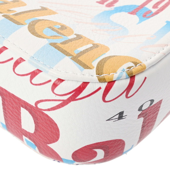 Balenciaga Everyday Leather Shoulder Bag White Multicolor - Picture 6 of 12